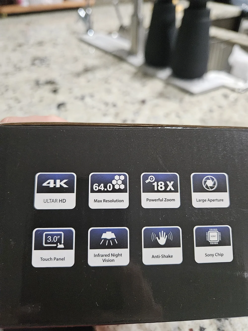 Black 4K Ultra HD Digital Camcorder - IR Night Vision